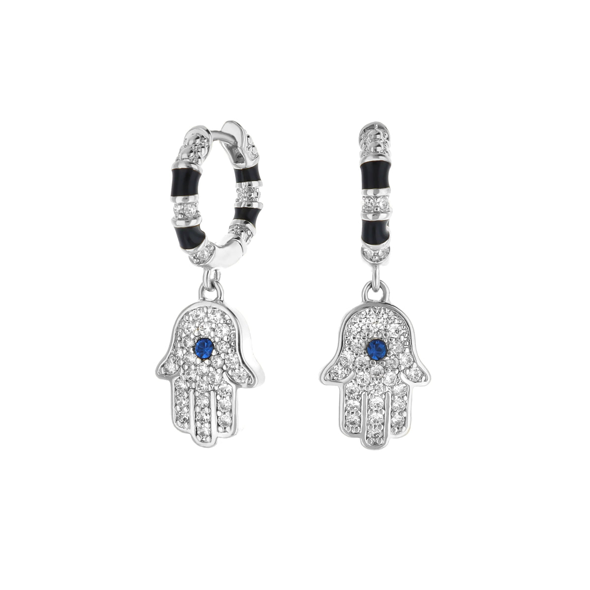 Lucky Hamsa Pave Earrings