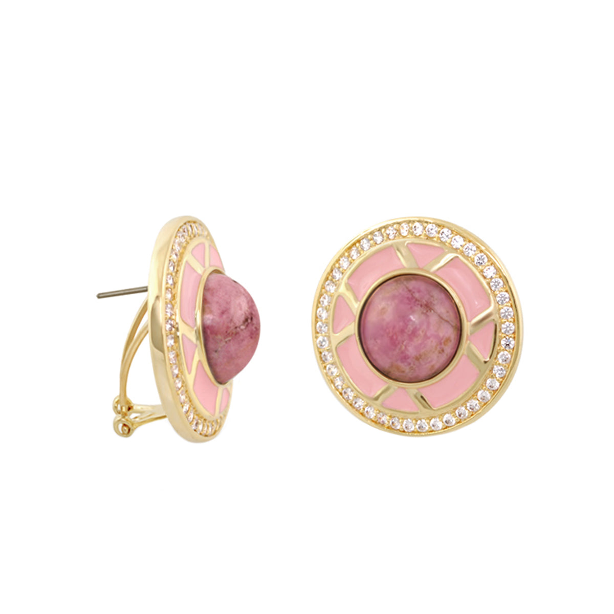 Chunky Town Earrings — Open Spoke Cabochon