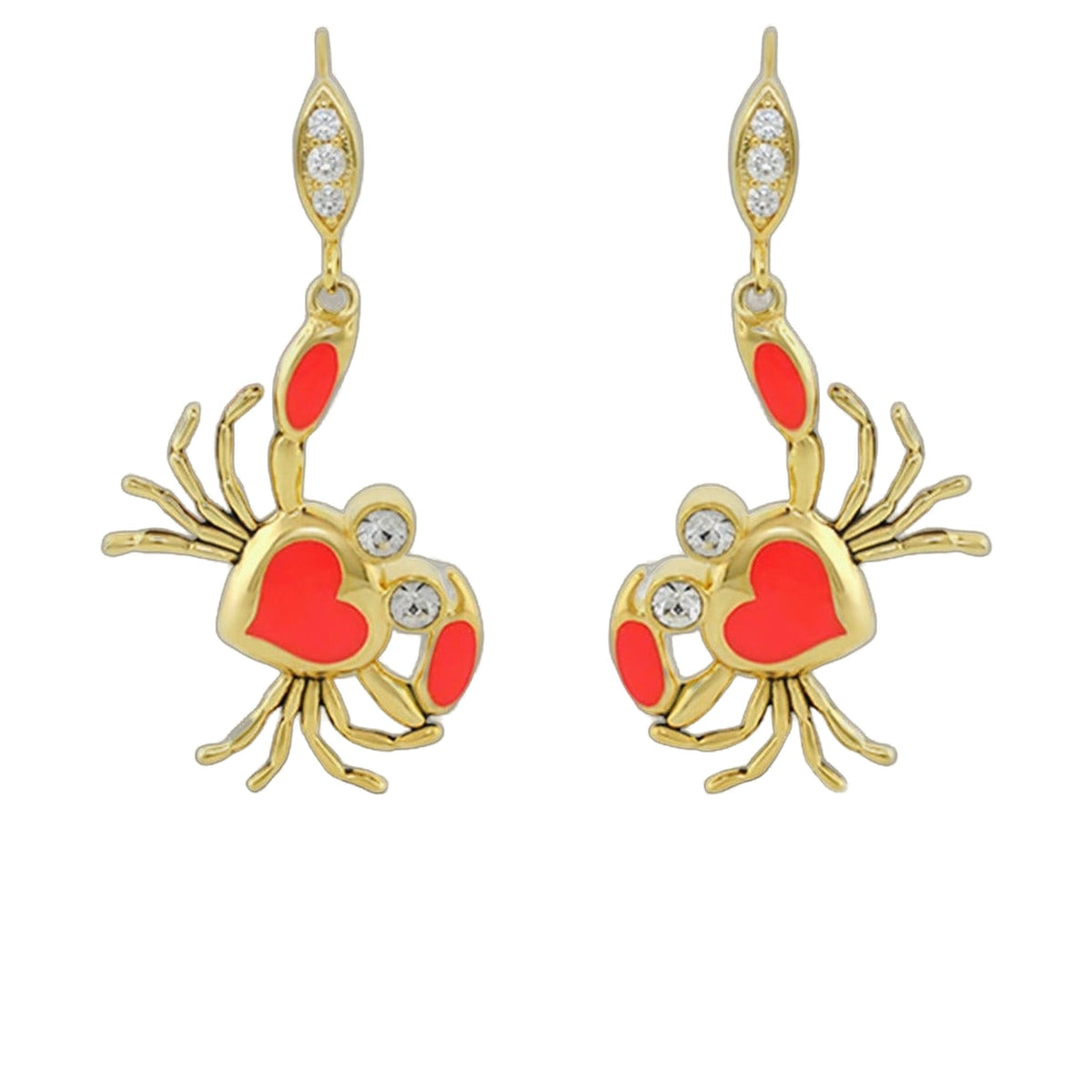 Eau Enamel Crab Earrings