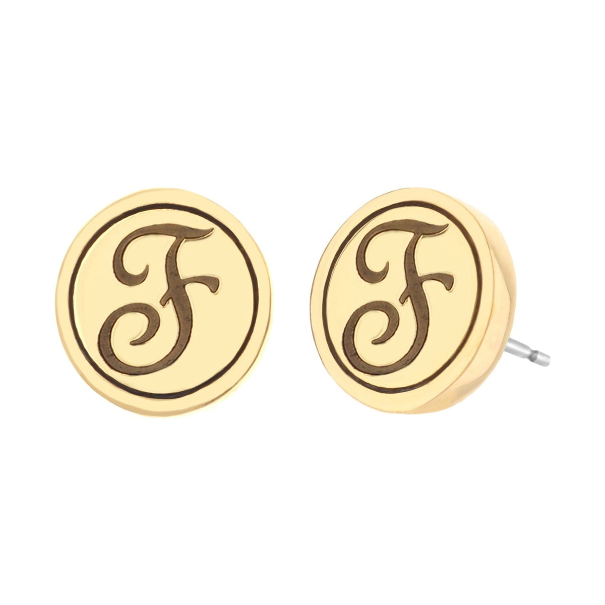 Initial F Earring