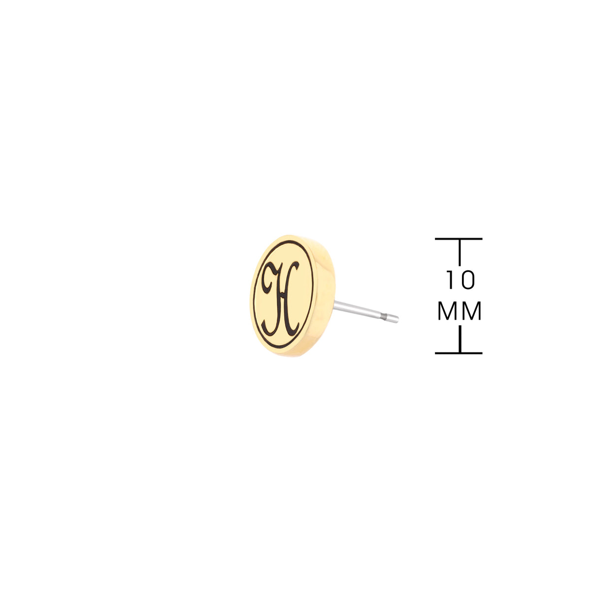 Initial H Earring