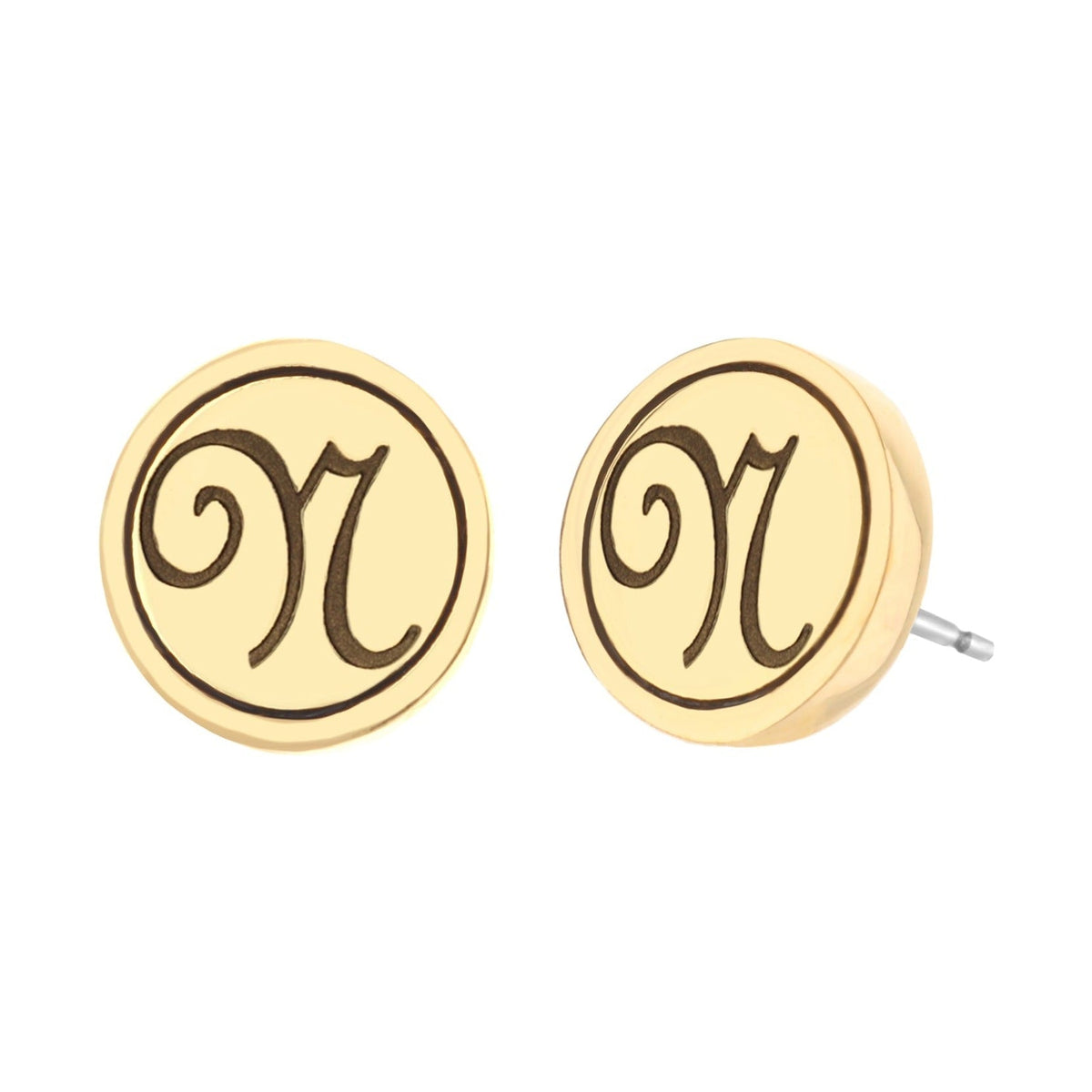 Initial N Earring