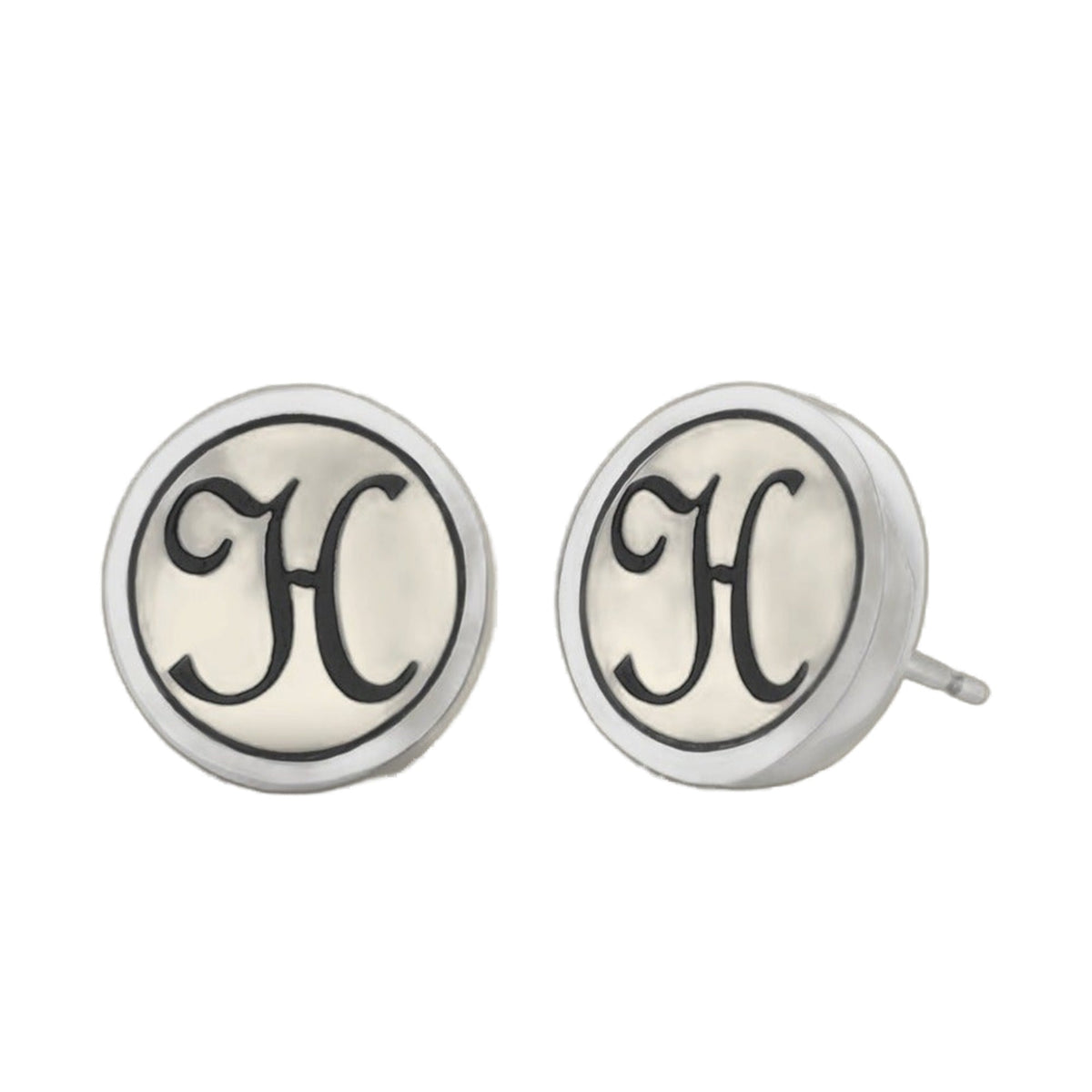 Initial H Earring