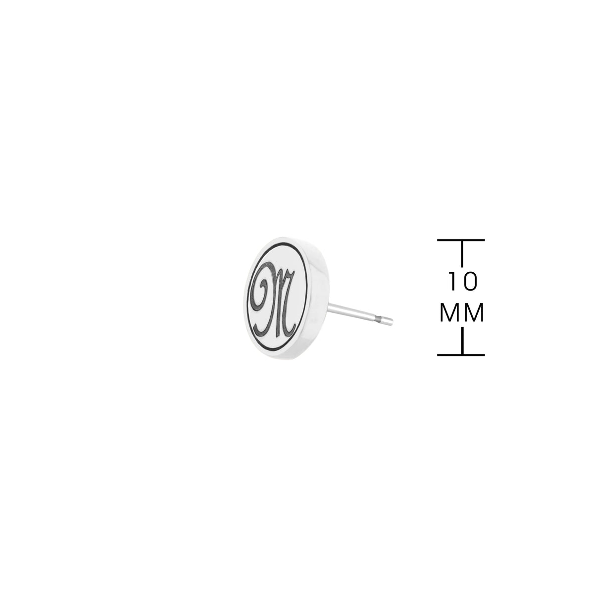 Initial M Earring