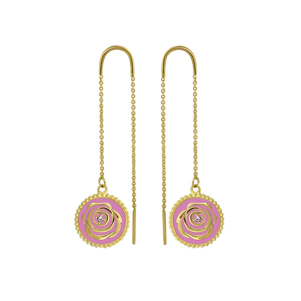 Rosie Passion Earrings — Purple Rose Threader