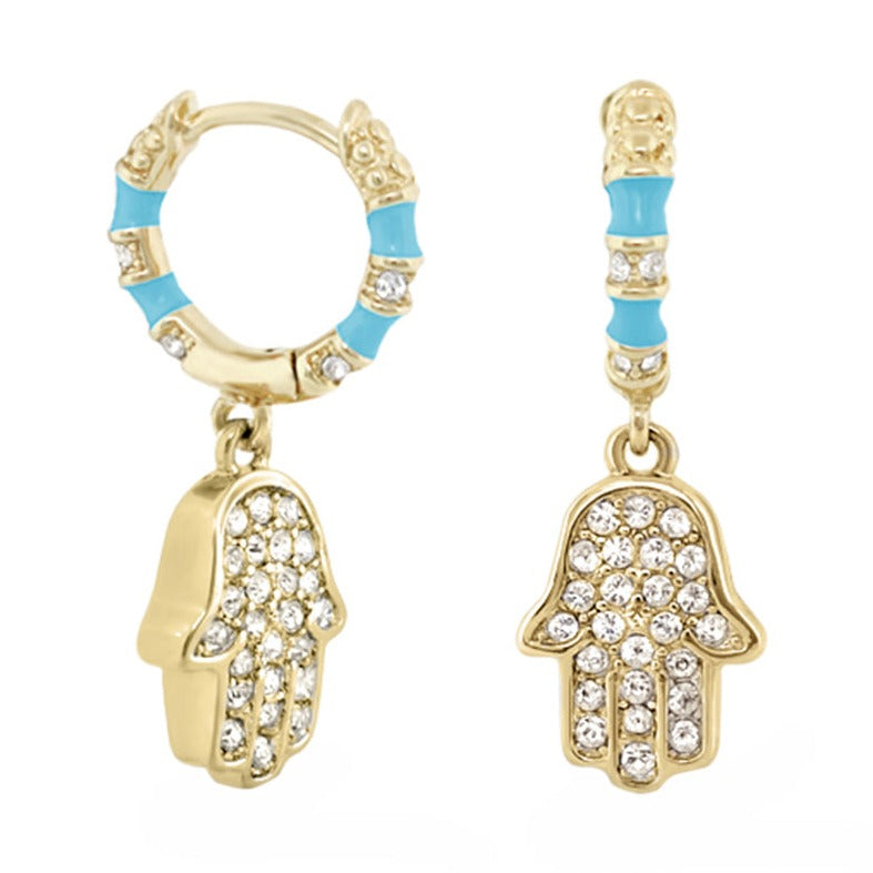 Girl's Hamsa Huggie Earrings