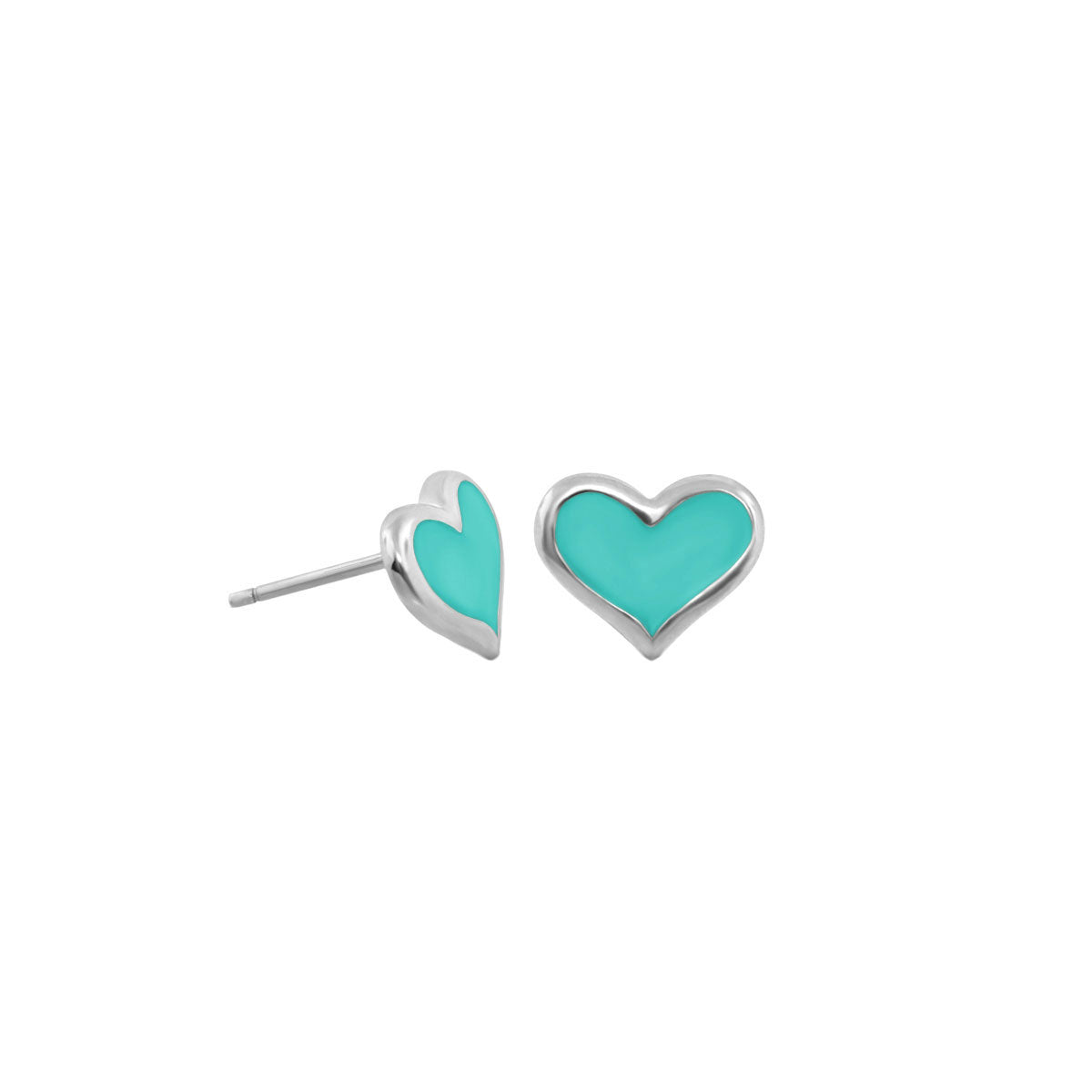 Heart Enamel Stud Earrings