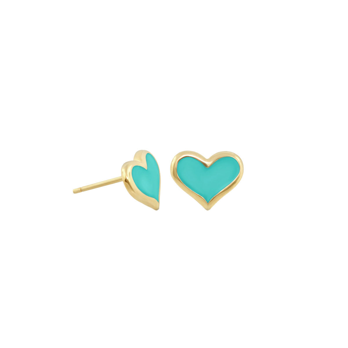 Heart Enamel Stud Earrings