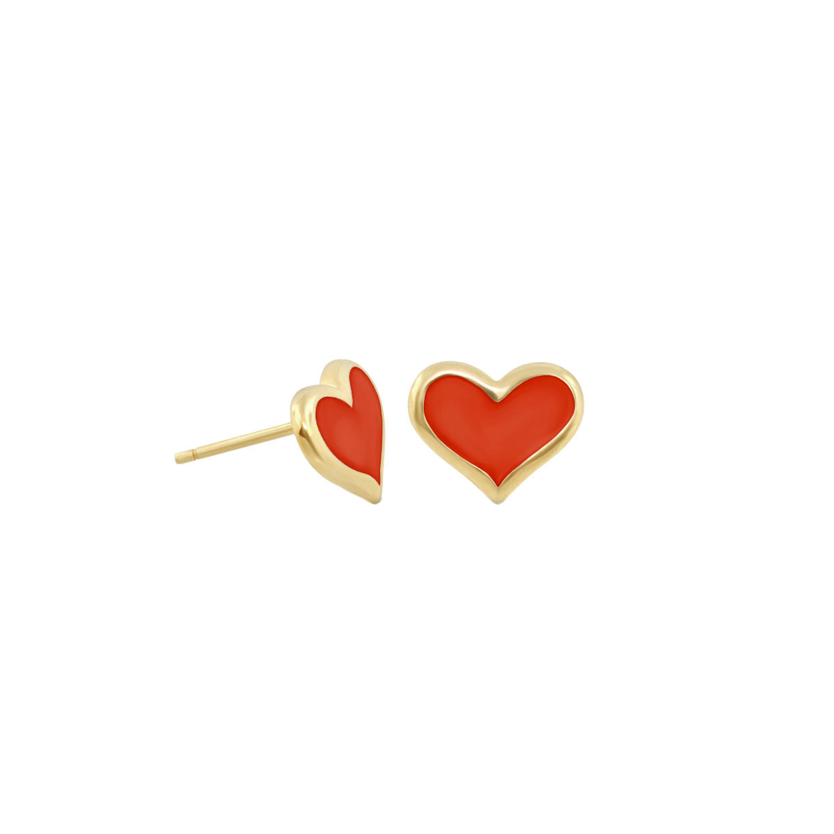 Heart Enamel Stud Earrings