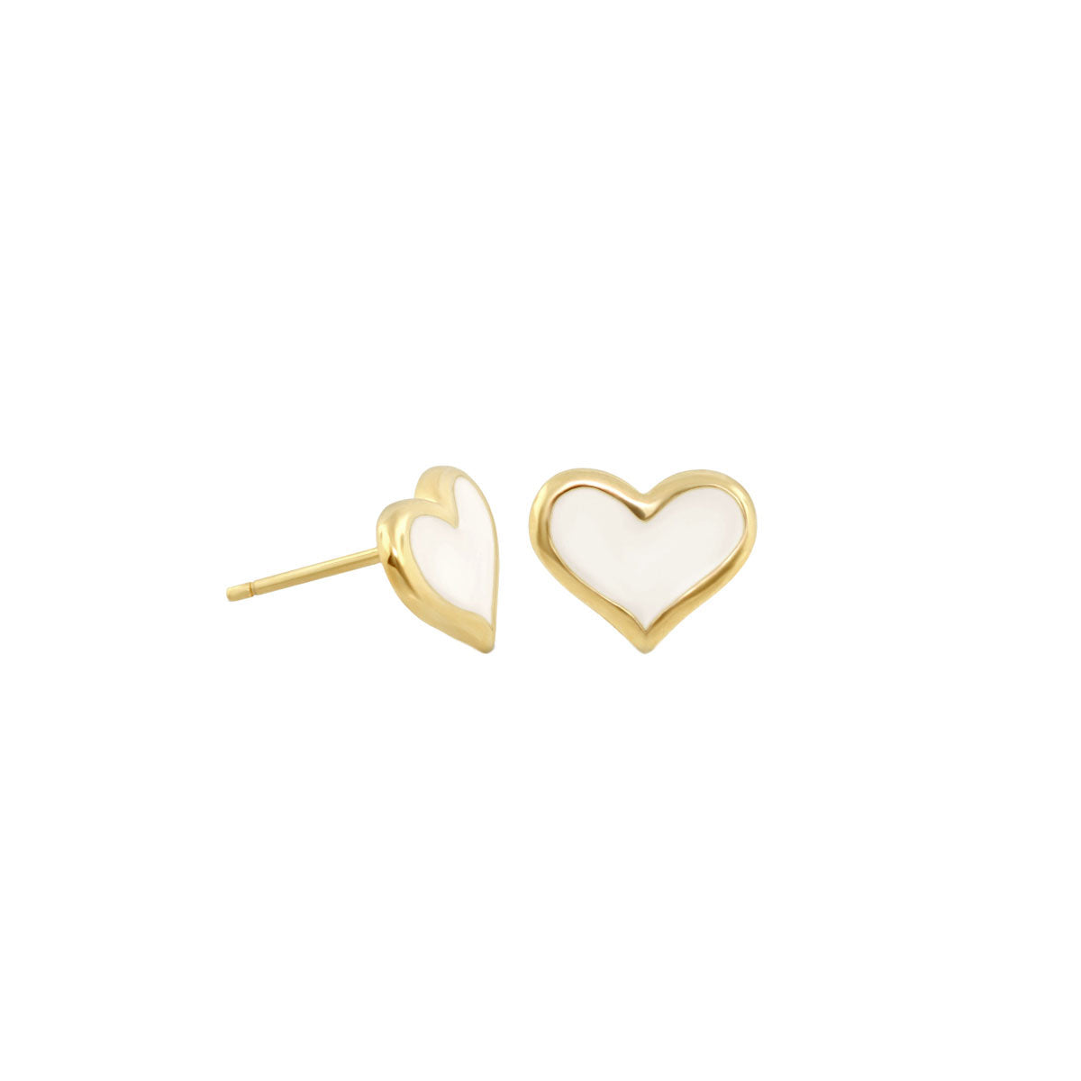 Heart Enamel Stud Earrings