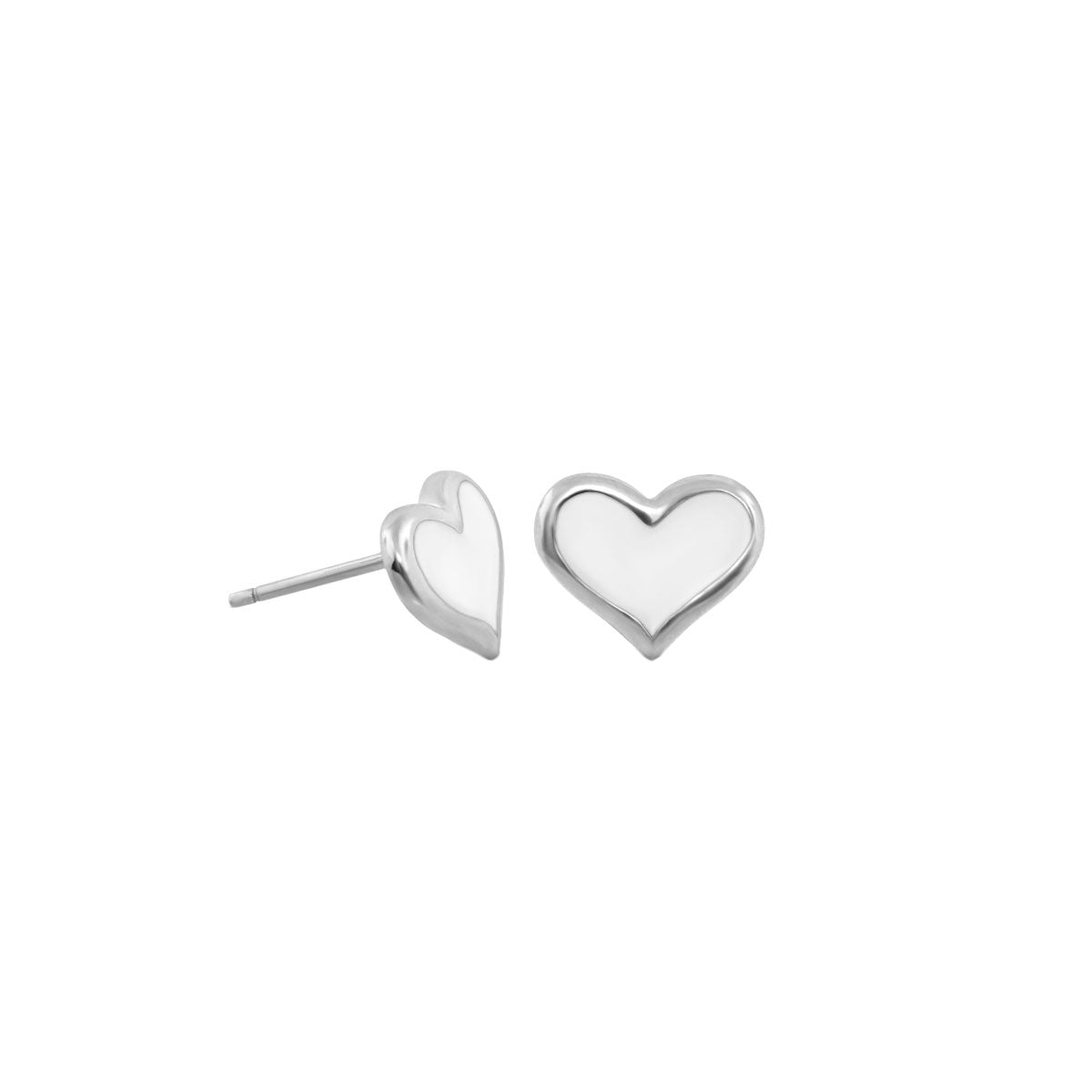 Heart Enamel Stud Earrings