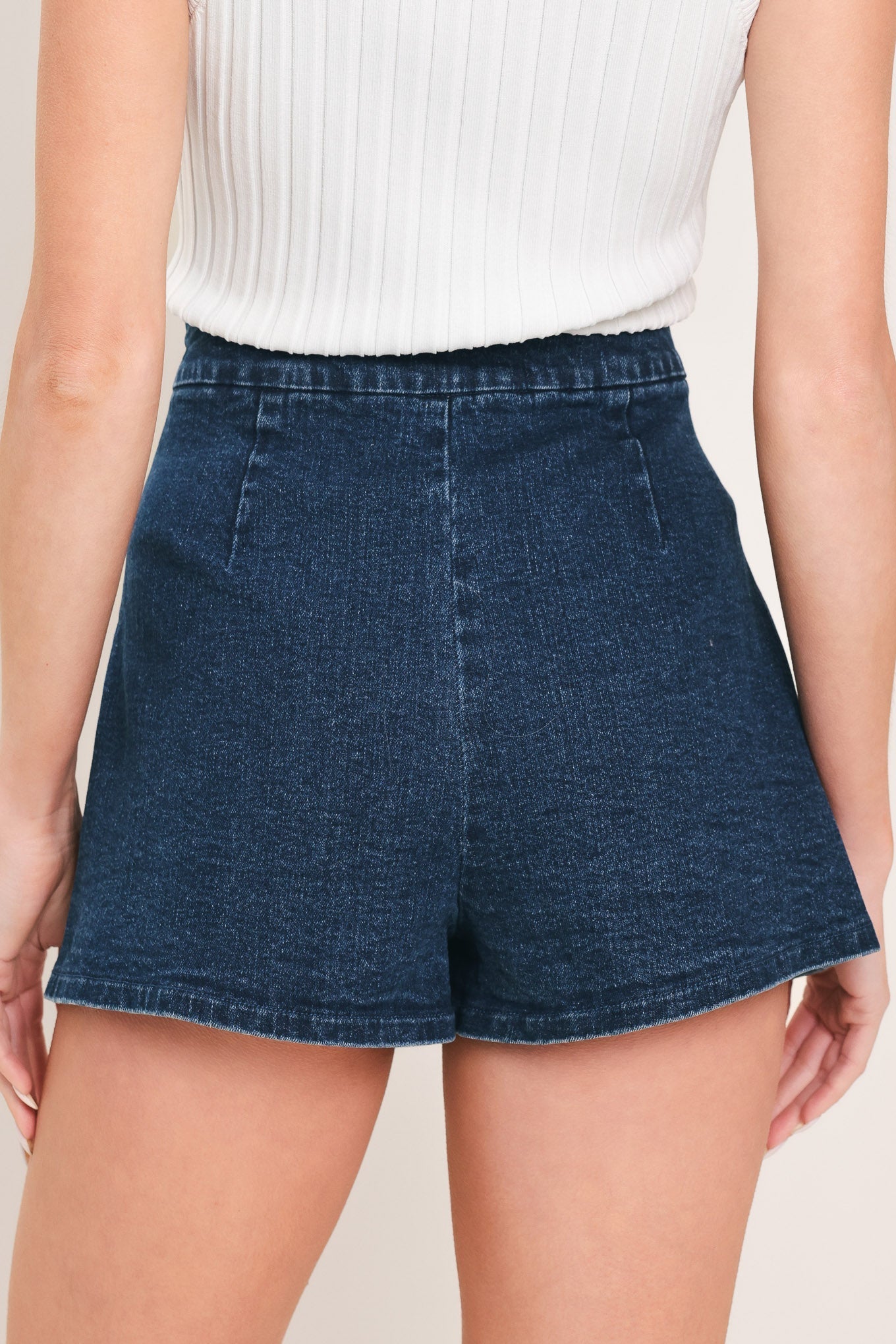 EDGE LINE DENIM SKORT by Flying Tomato at Shirley Shoppe