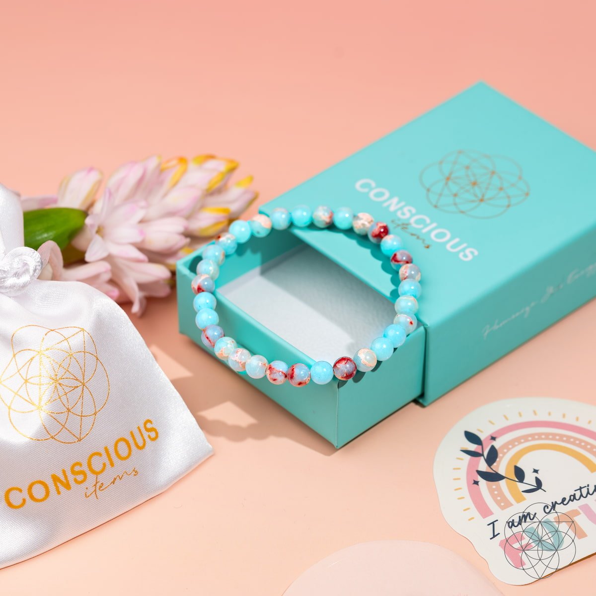 Empath’s Shield – Aqua Terra Jasper Bracelet | 6mm by Conscious Items at Shirley Shoppe