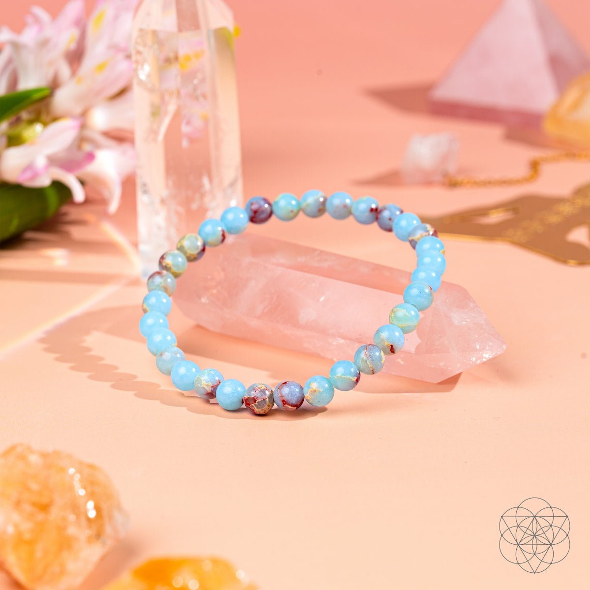 Empath’s Shield – Aqua Terra Jasper Bracelet | 6mm by Conscious Items at Shirley Shoppe