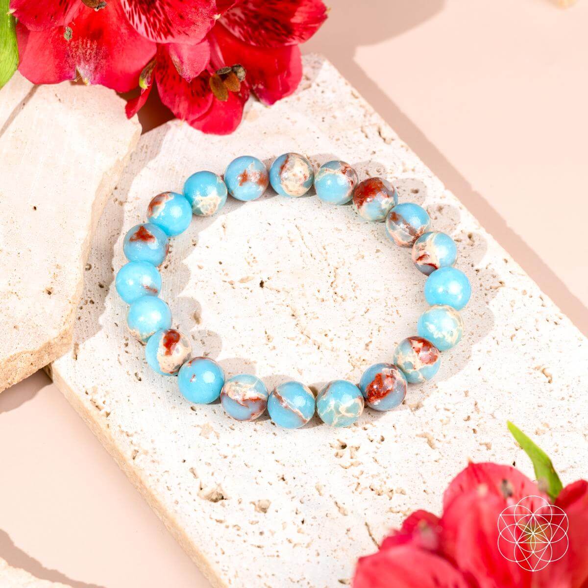 Empath’s Shield - Aqua Terra Jasper Bracelet by Conscious Items at Shirley Shoppe