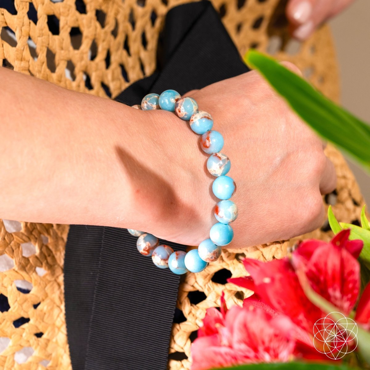 Empath’s Shield - Aqua Terra Jasper Bracelet by Conscious Items at Shirley Shoppe