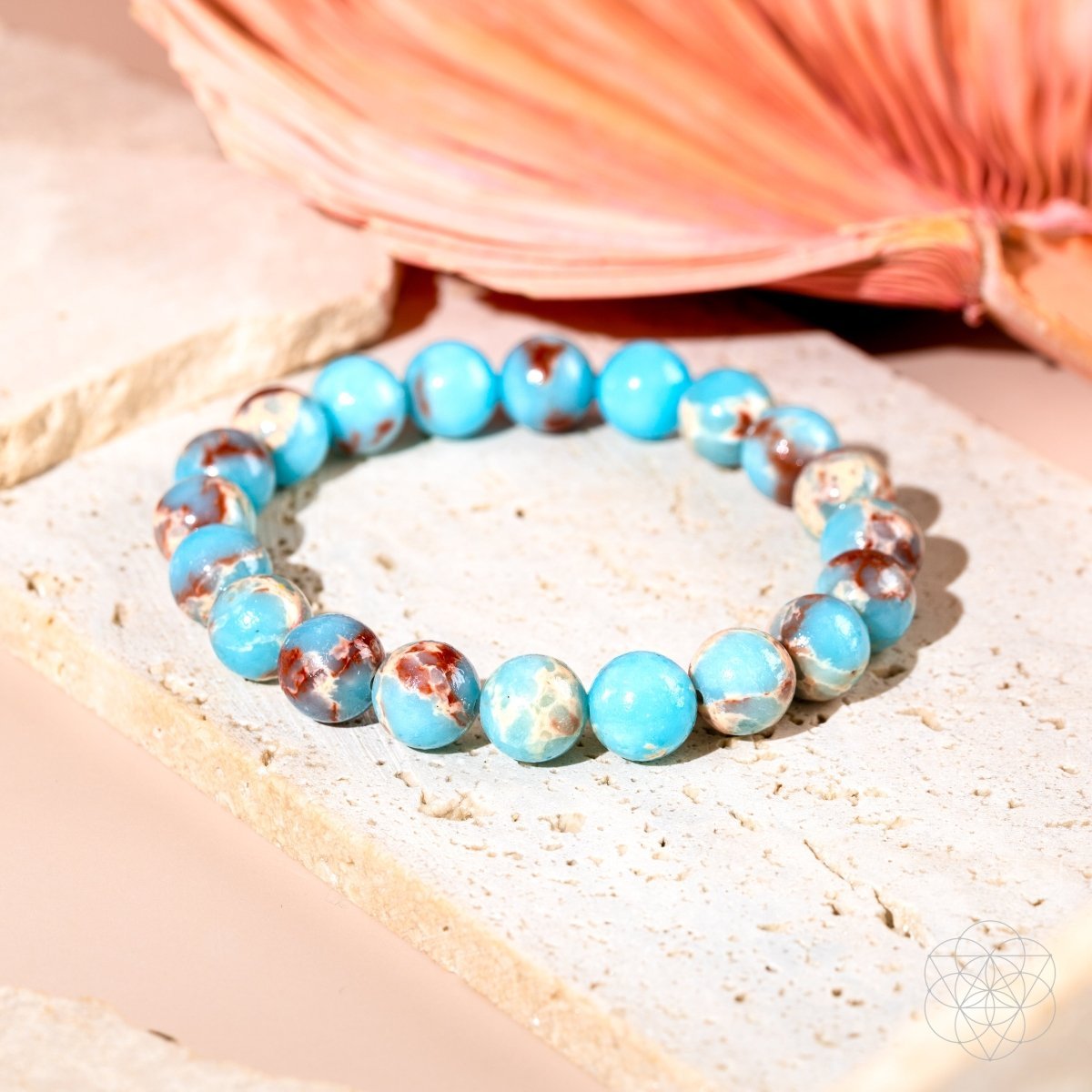 Empath’s Shield - Aqua Terra Jasper Bracelet by Conscious Items at Shirley Shoppe