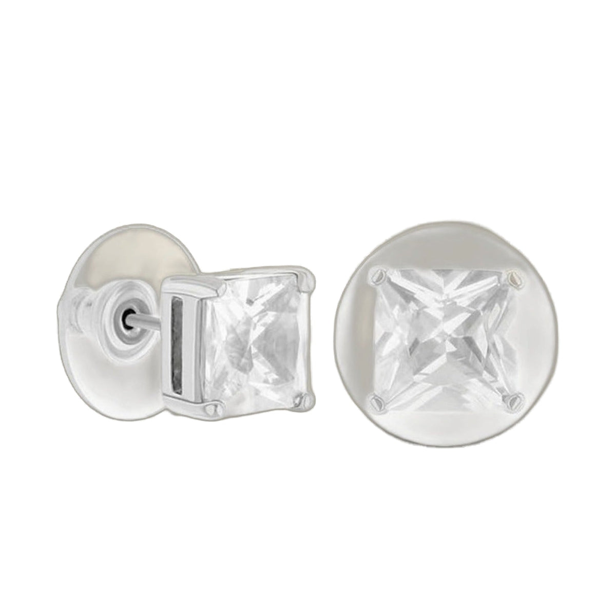 925 Princess Cut Stud Earrings