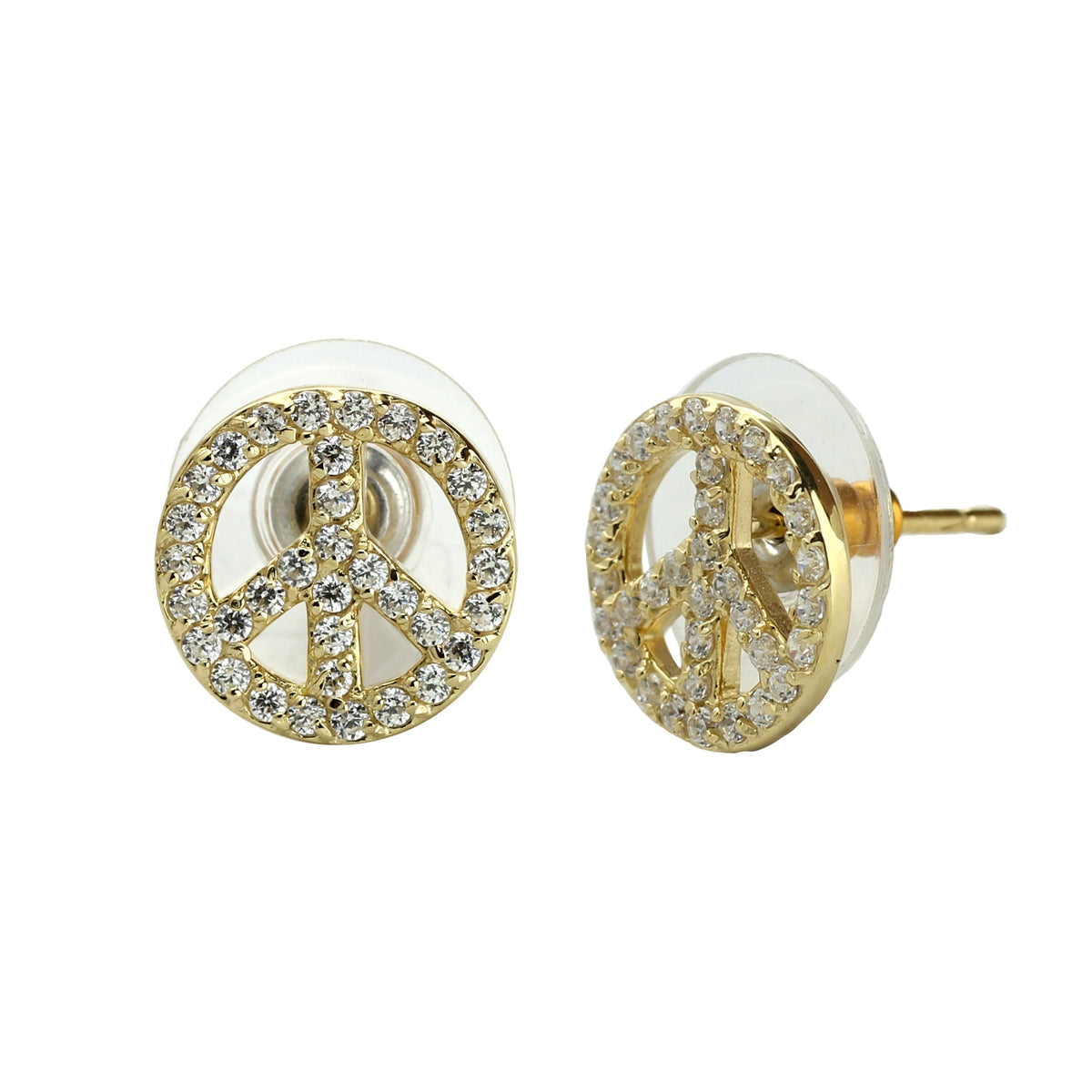 Pave Peace 925 Earrings