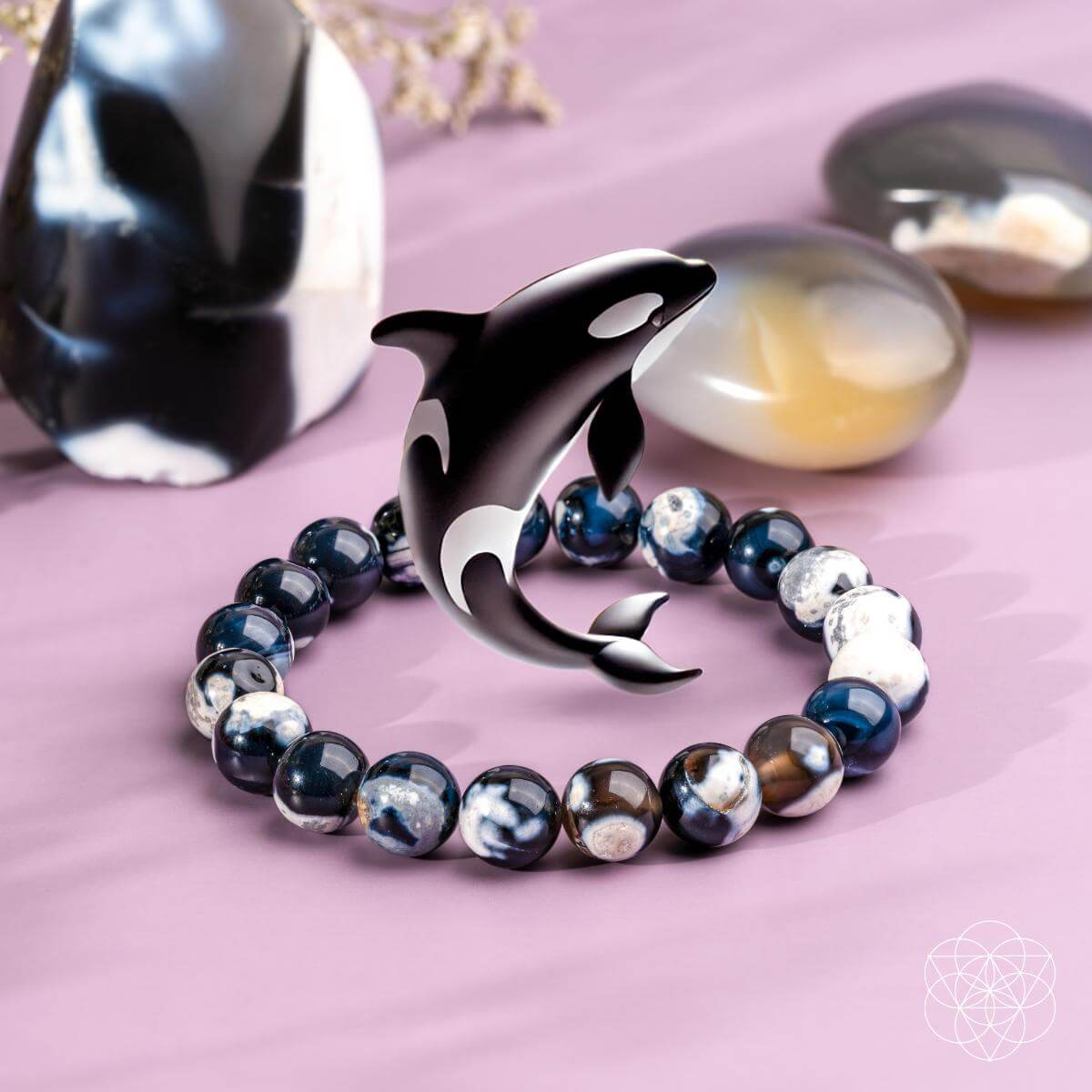 Exotic Orca Agate Bracelet of Deep Healing by Conscious Items at Shirley Shoppe