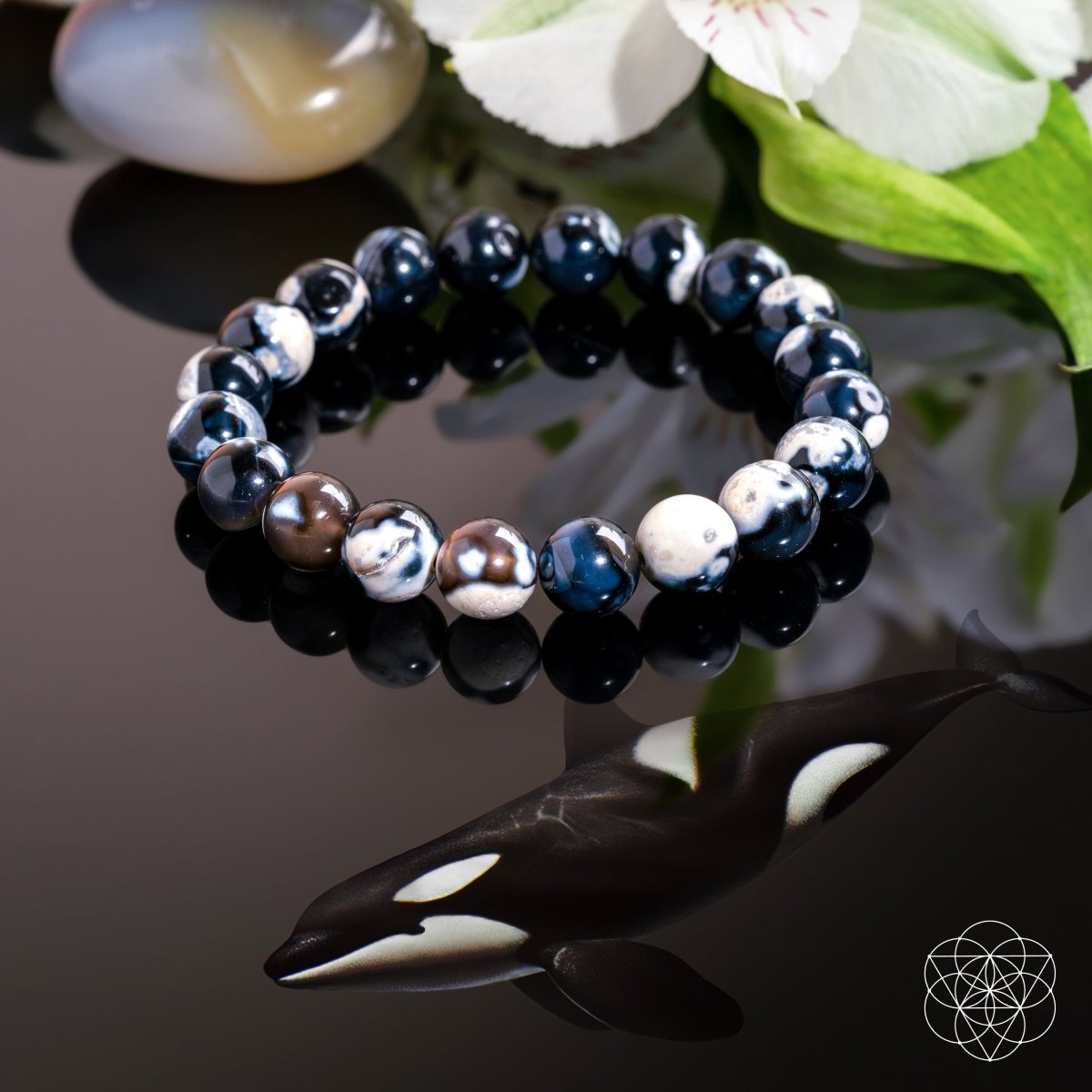 Exotic Orca Agate Bracelet of Deep Healing by Conscious Items at Shirley Shoppe