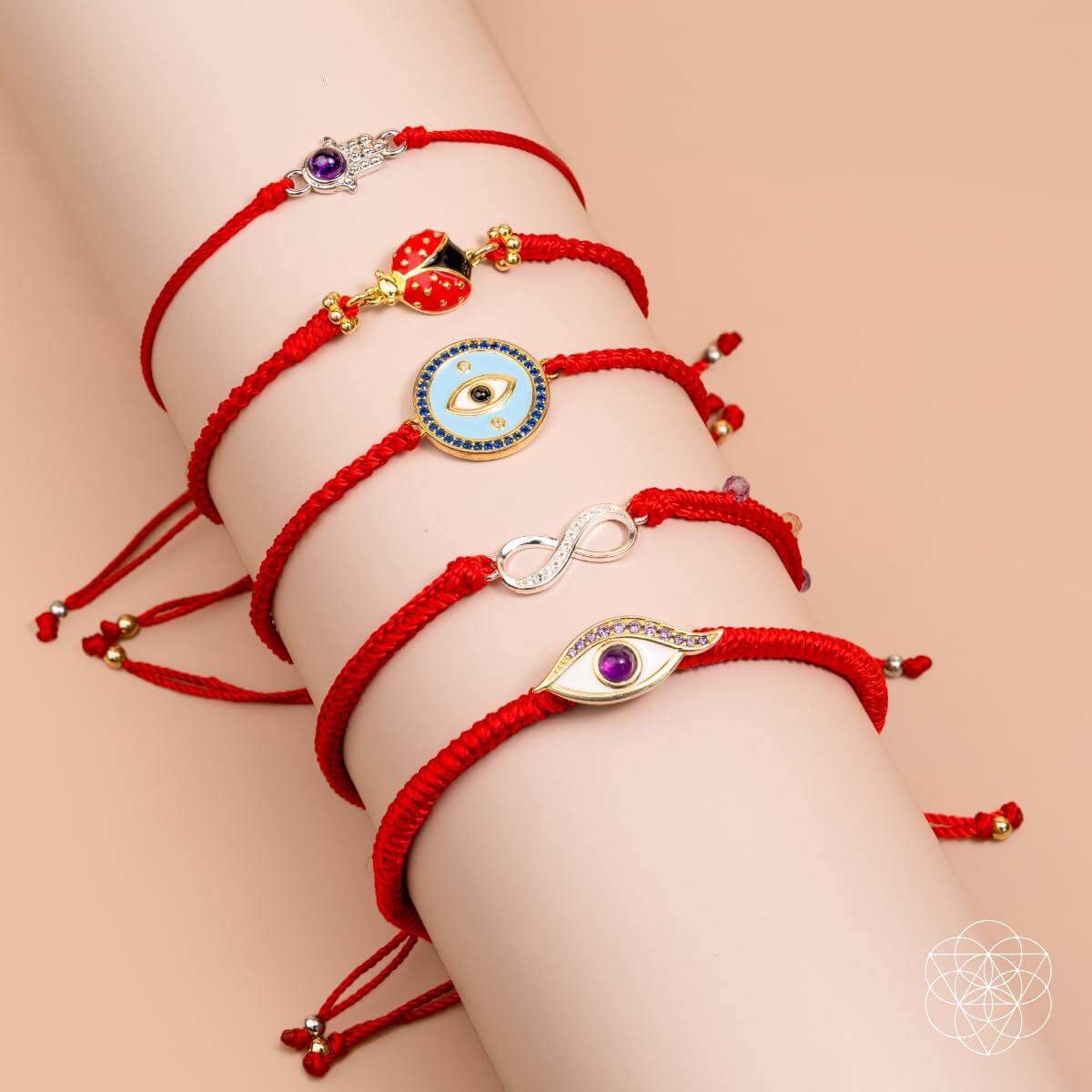 Eye of Spiritual Protection - Four-Strand Red String Bracelet by Conscious Items at Shirley Shoppe