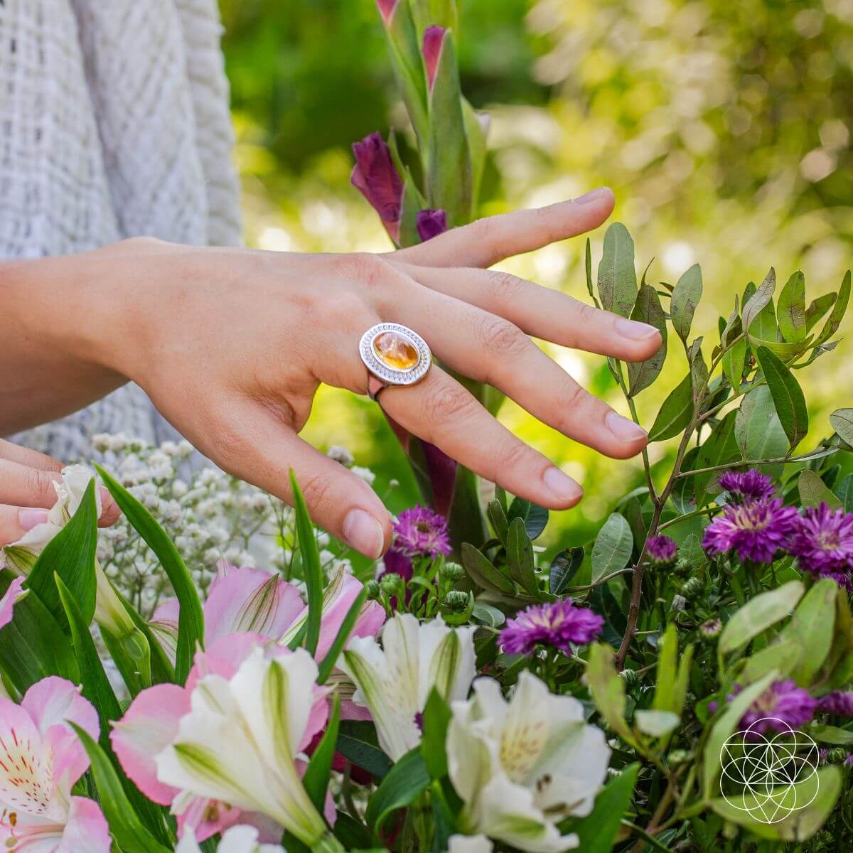 Eye of The Sun - Silver Aura Ring of Attraction by Conscious Items at Shirley Shoppe