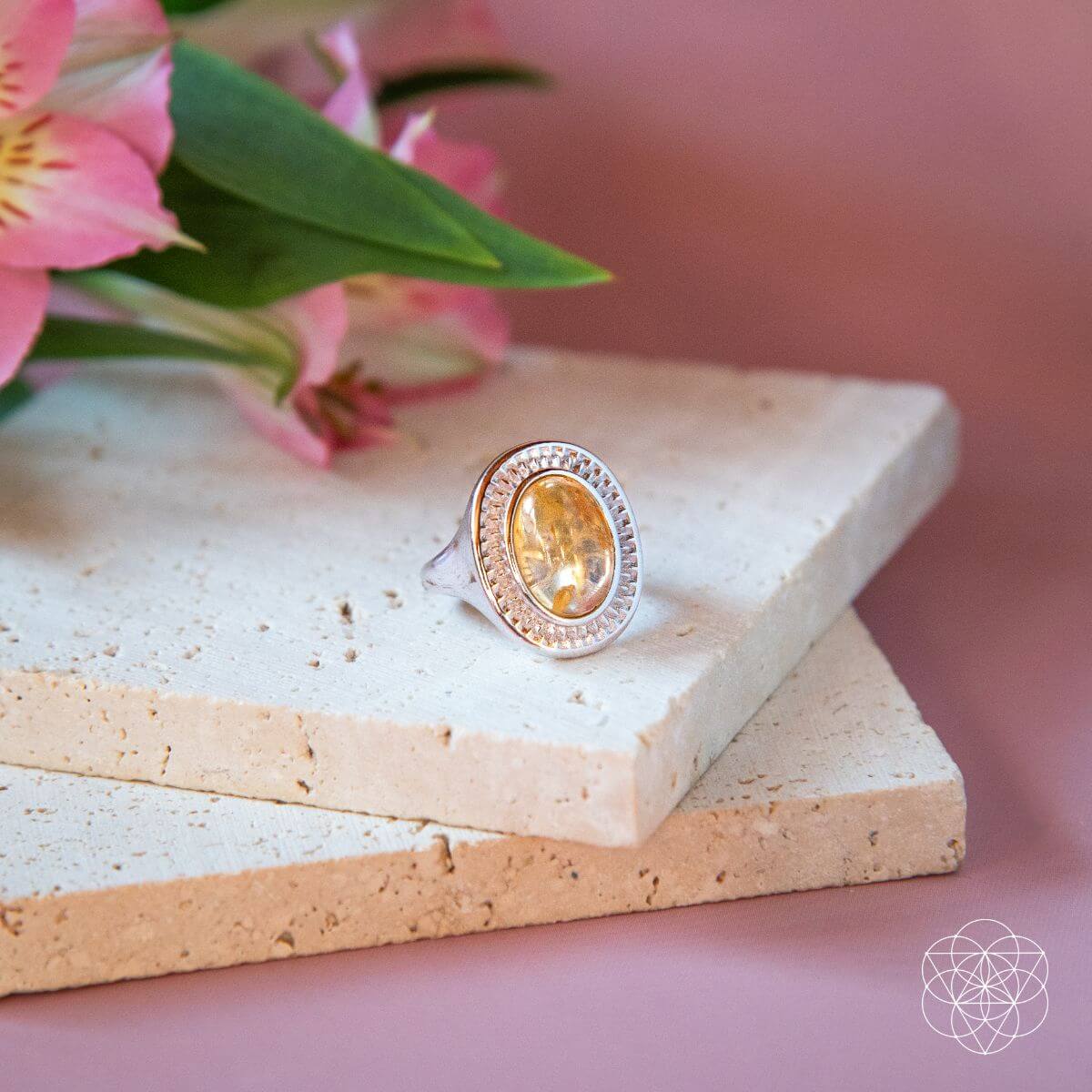Eye of The Sun - Silver Aura Ring of Attraction by Conscious Items at Shirley Shoppe