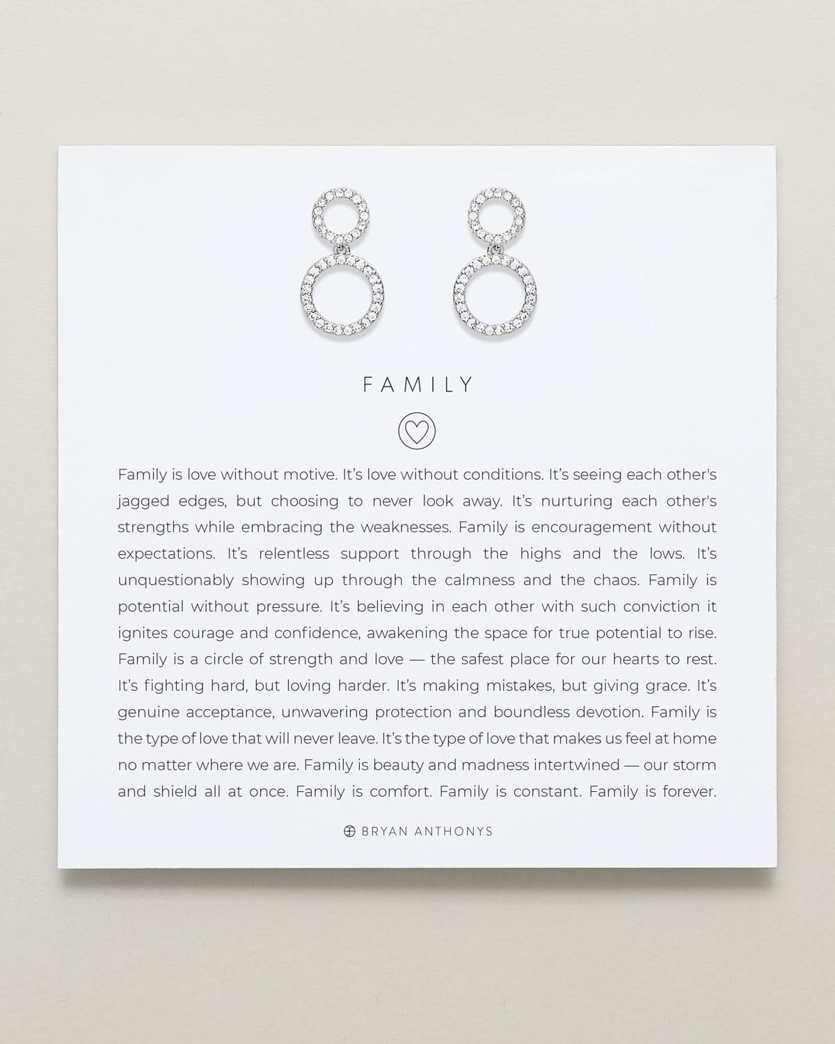 Family Drop Earrings by Bryan Anthonys at Shirley Shoppe