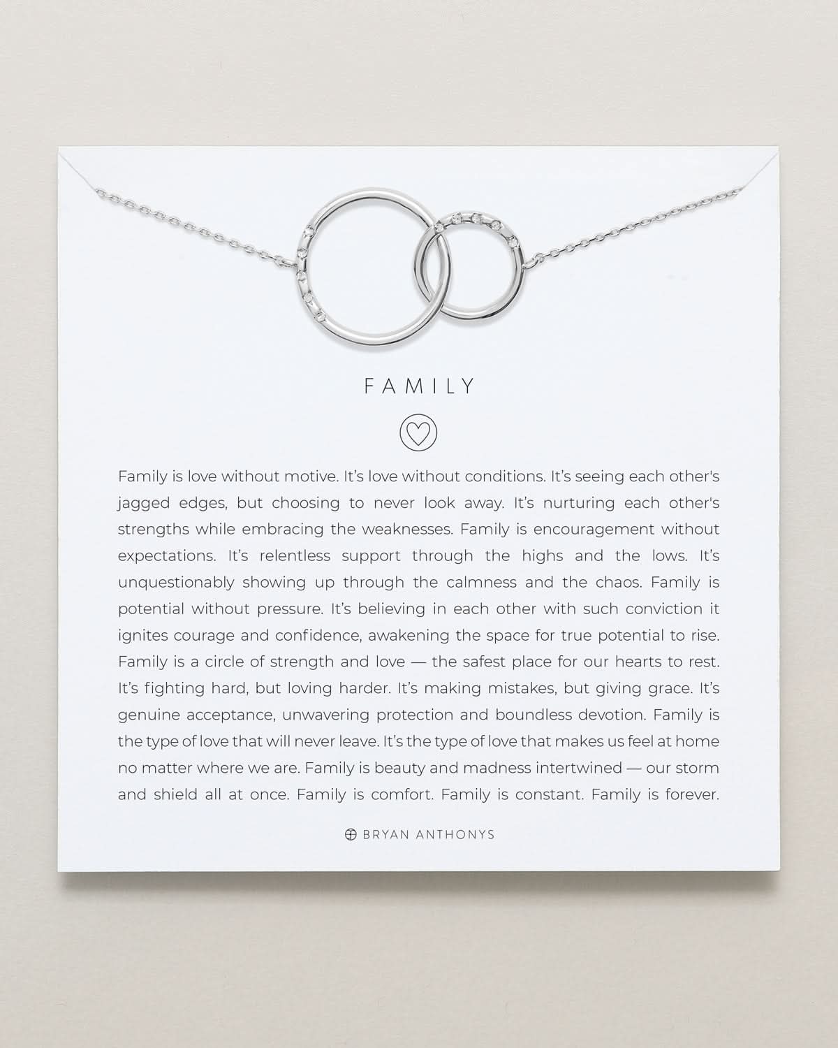 Family Interlocking Circles Necklace by Bryan Anthonys at Shirley Shoppe