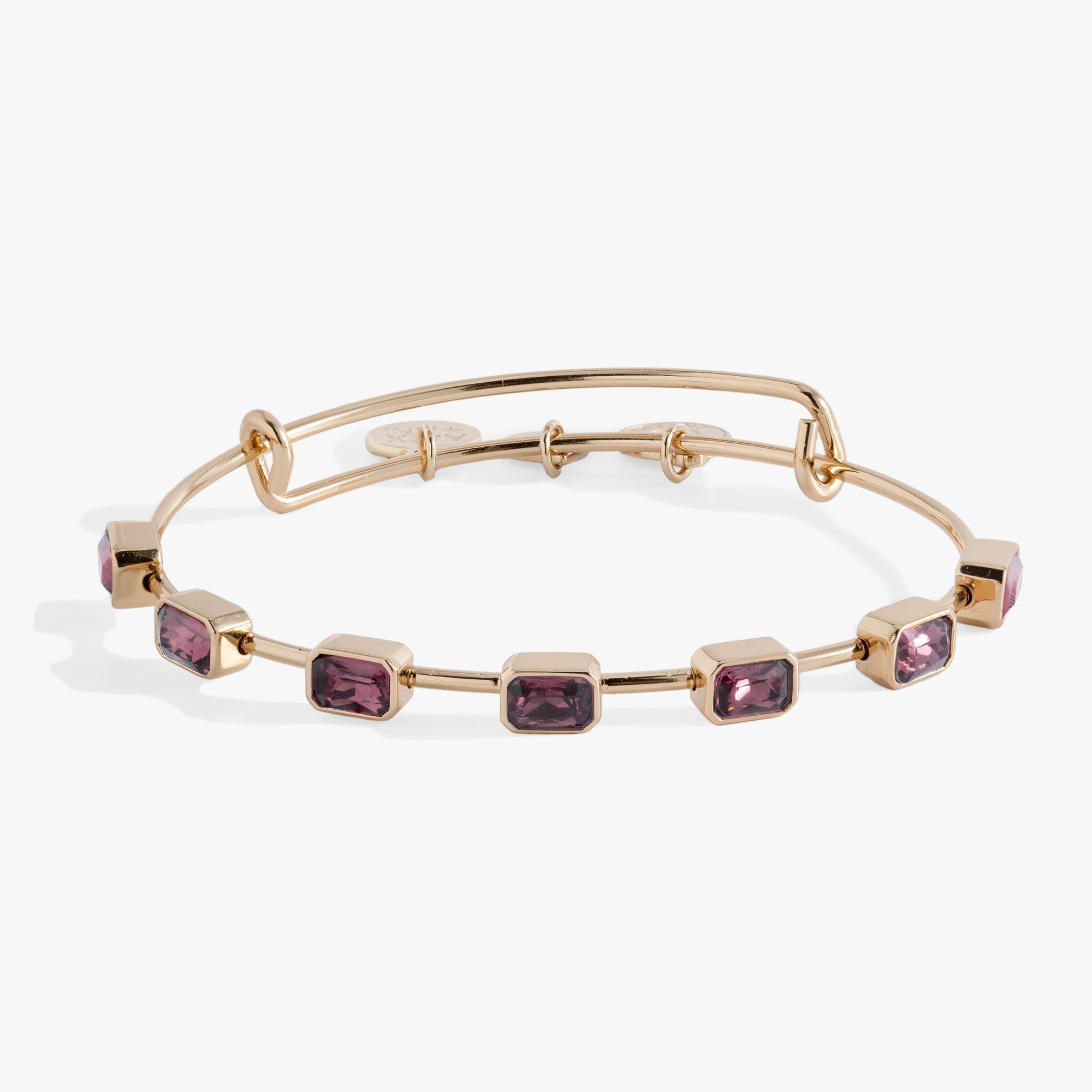 February Birthstone Emerald Cut Bangle by ALEX AND ANI at Shirley Shoppe