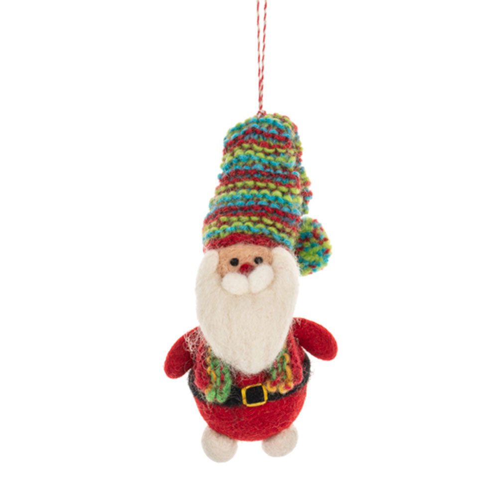 Felted Wool Santa & Snowman Ornaments Set of 2 by Quirks! at Shirley Shoppe