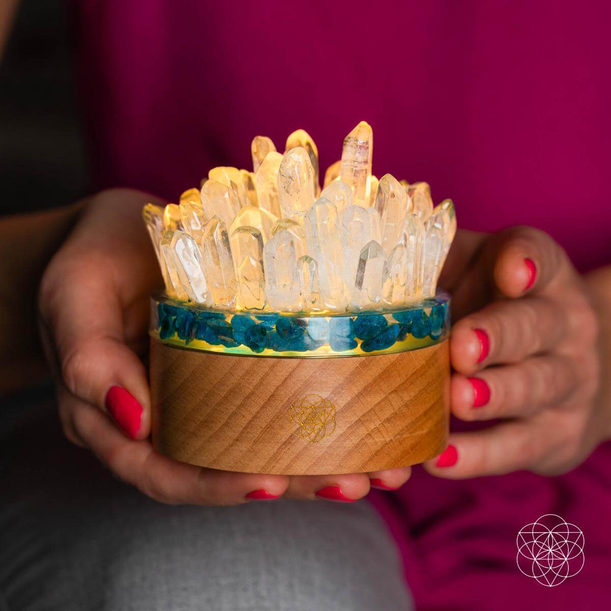 Find My Voice - Quartz & Apatite Lamp of Blooming Confidence by Conscious Items at Shirley Shoppe