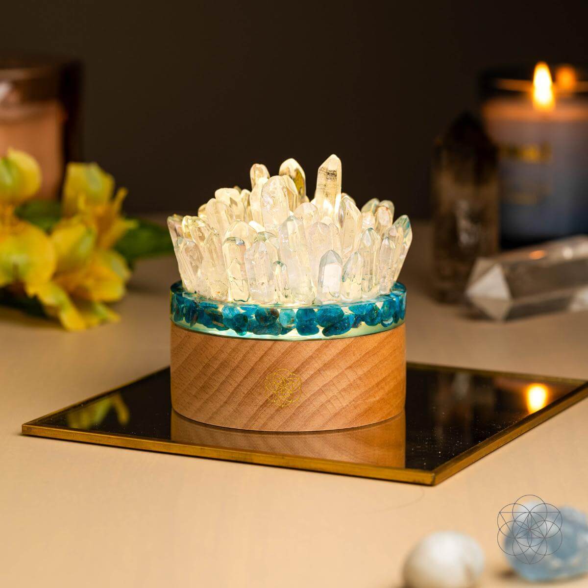 Find My Voice - Quartz & Apatite Lamp of Blooming Confidence by Conscious Items at Shirley Shoppe