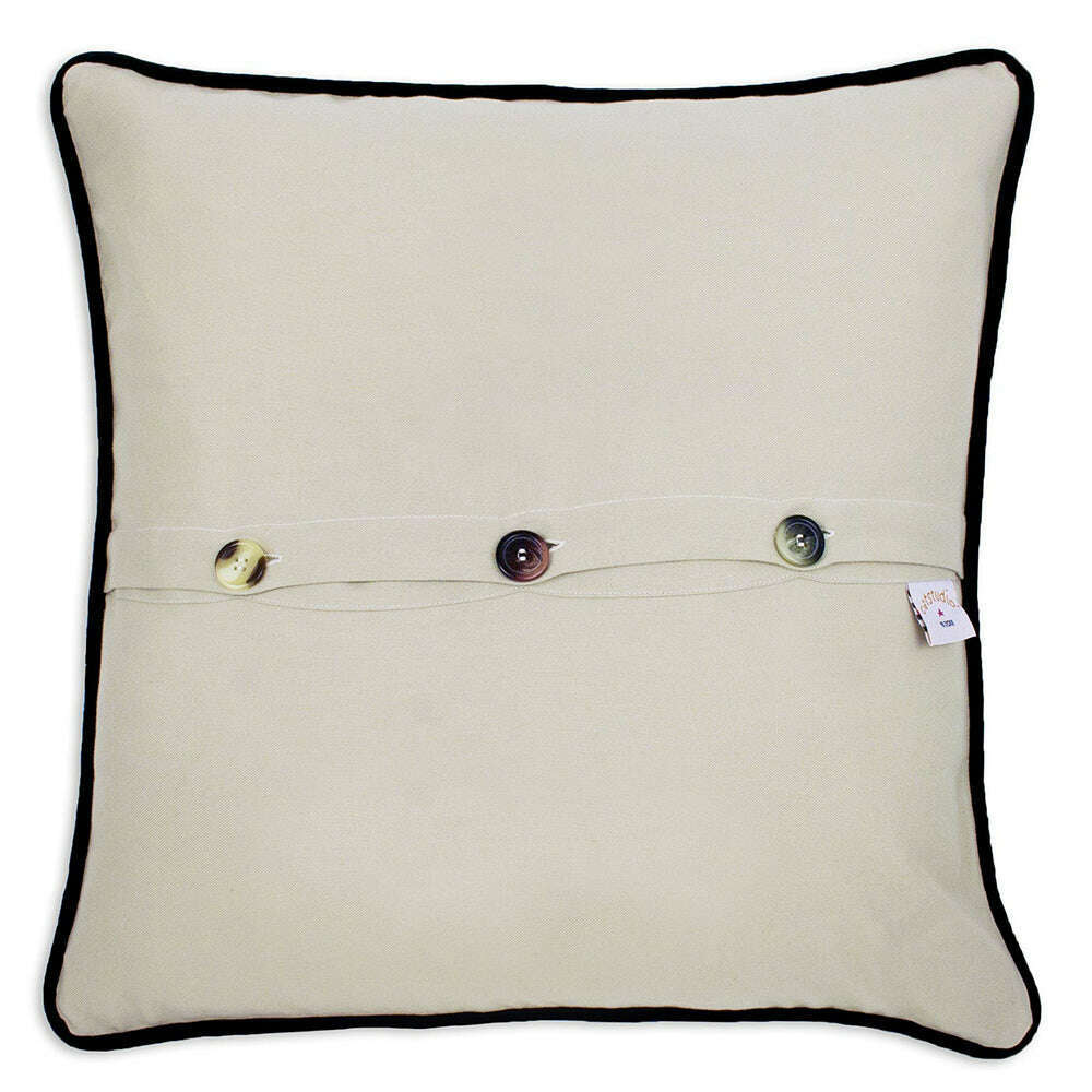 Finger Lakes Hand-Embroidered Pillow