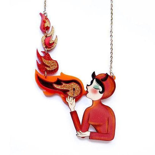 Fire Breather Halloween Necklace by Laliblue by Quirks! at Shirley Shoppe