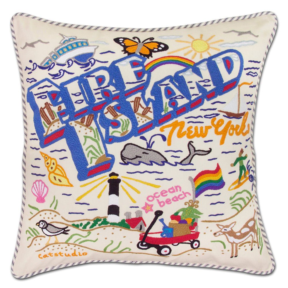 Fire Island Hand - Embroidered Pillow by Quirks! at Shirley Shoppe