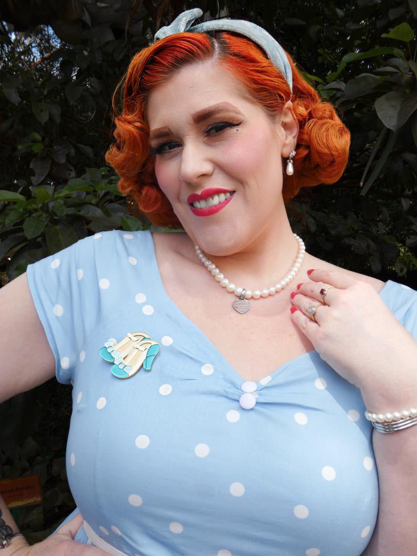 Flirty Footsteps Mini Brooch by Asia Ellington x Lipstick & Chrome by Quirks! at Shirley Shoppe