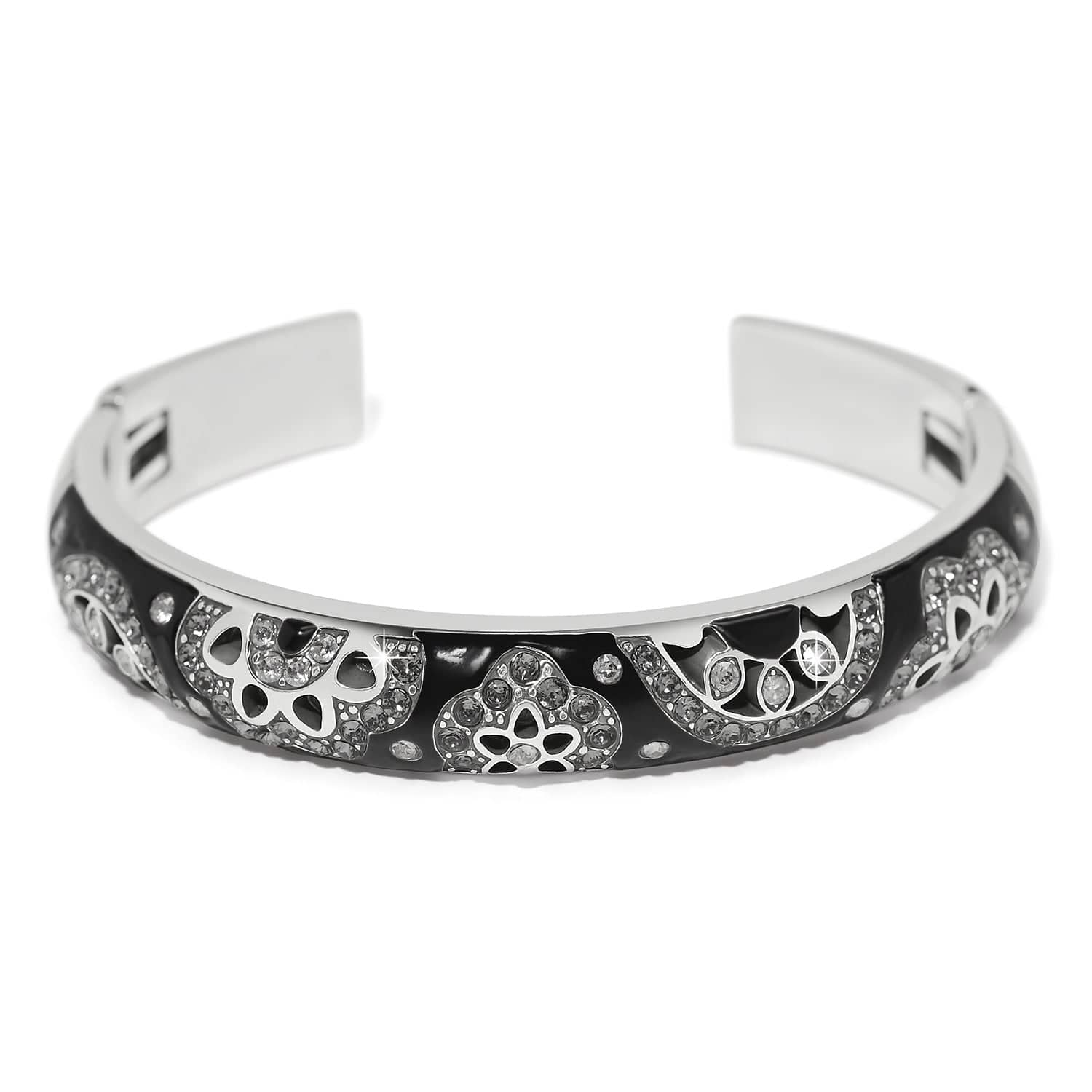 Flora Black Double Hinged Bangle Bracelet