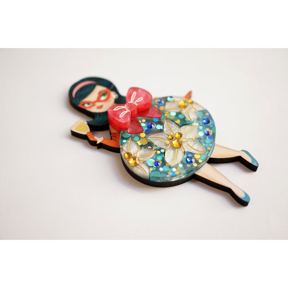 Floral Christmas Tree Lady Ornament Brooch by Laliblue by Quirks! at Shirley Shoppe
