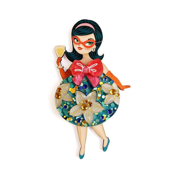 Floral Christmas Tree Lady Ornament Brooch by Laliblue by Quirks! at Shirley Shoppe