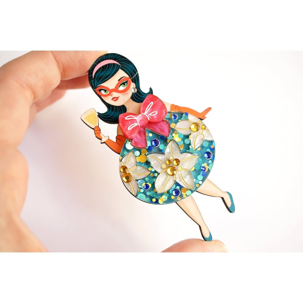 Floral Christmas Tree Lady Ornament Brooch by Laliblue by Quirks! at Shirley Shoppe