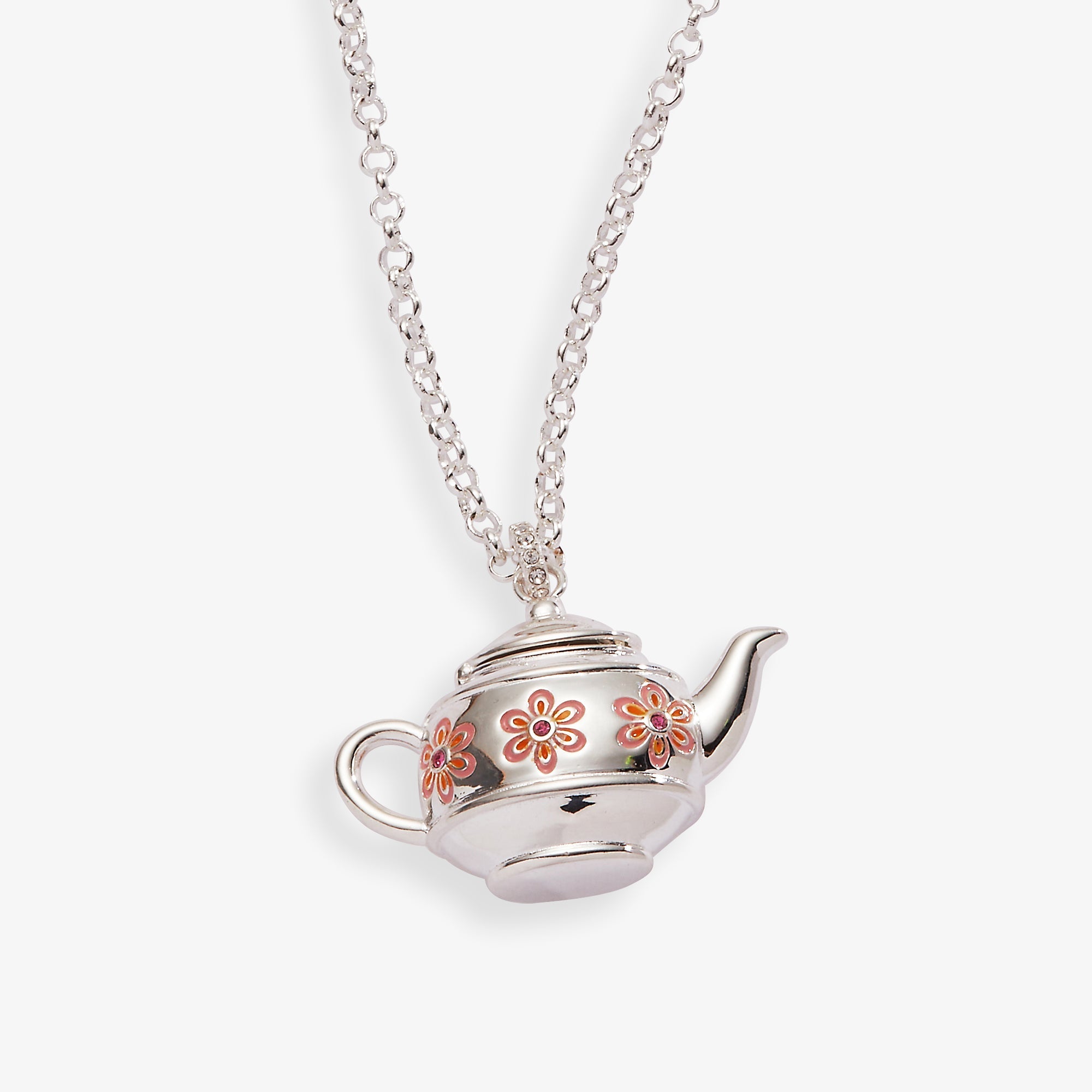 Floral Teapot Locket Pendant Necklace by ALEX AND ANI at Shirley Shoppe