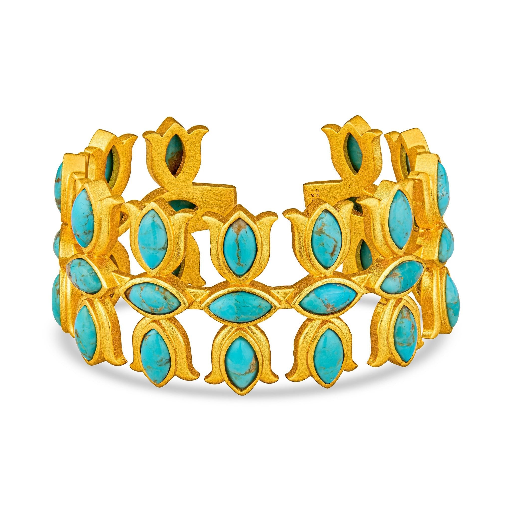 Flower Crown Cuff - Turquoise by Christina Greene at Shirley Shoppe