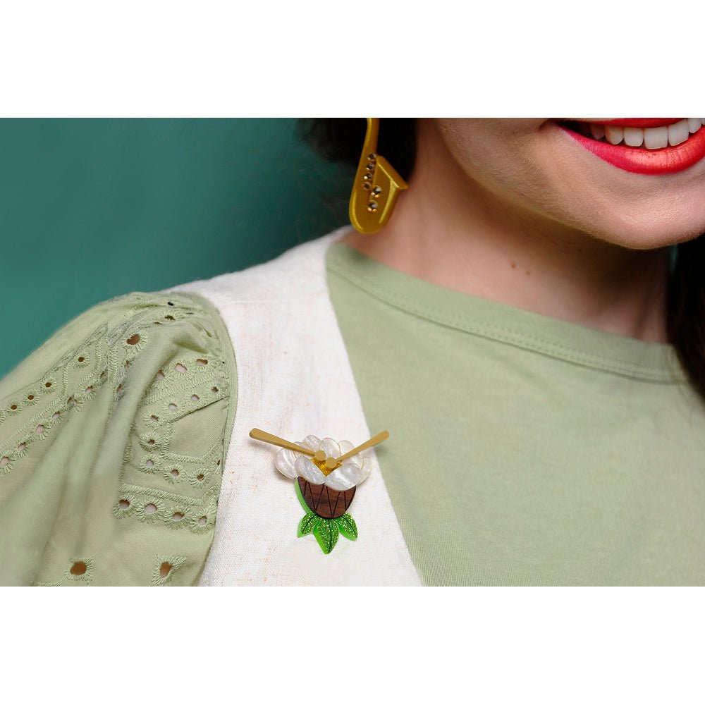 Flower Drum Brooch by Laliblue by Quirks! at Shirley Shoppe