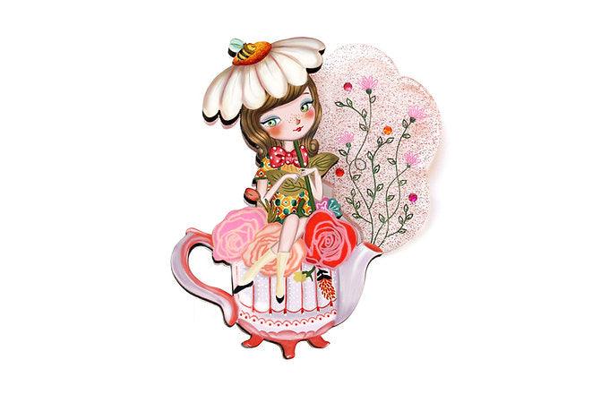 Flower Tea Brooch by Laliblue by Quirks! at Shirley Shoppe