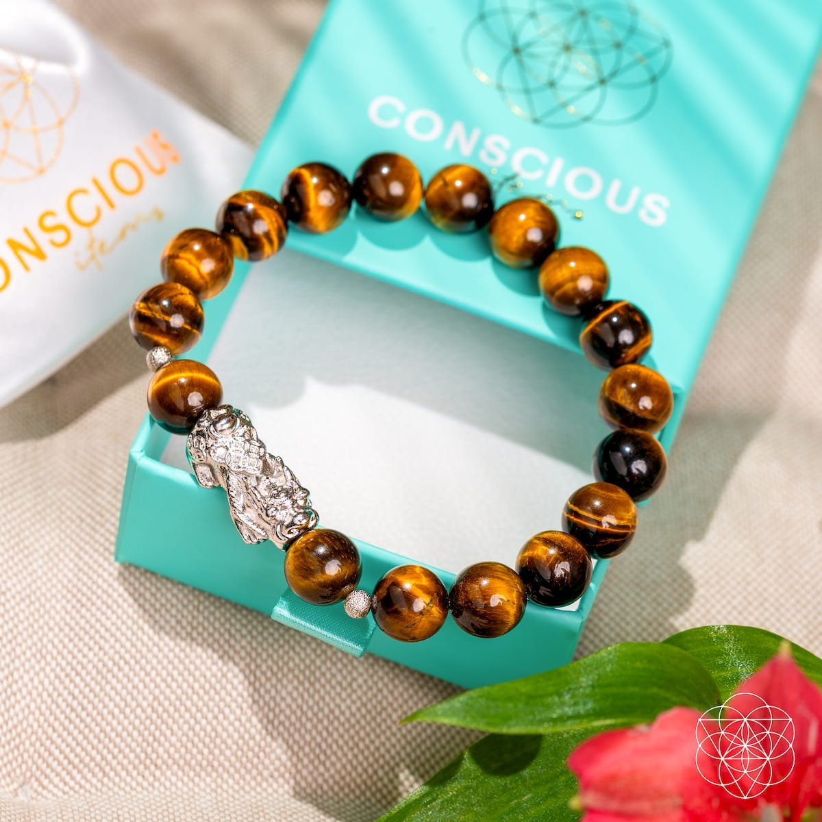 Fortune Flows - Tiger’s Eye & Pixiu Bracelet by Conscious Items at Shirley Shoppe