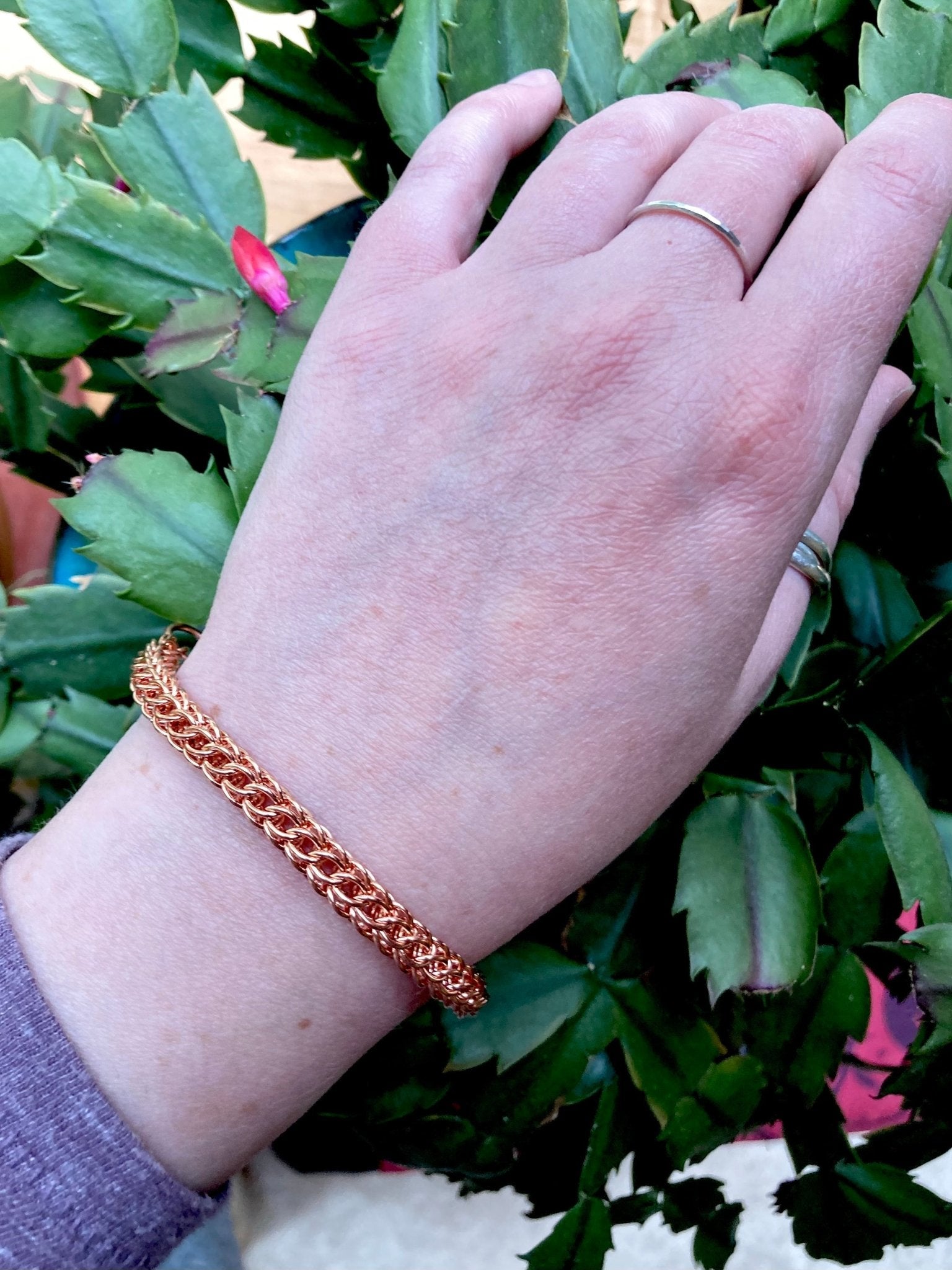 Foxtail Chainmaille Bracelet in Copper by Alison Morse at Shirley Shoppe