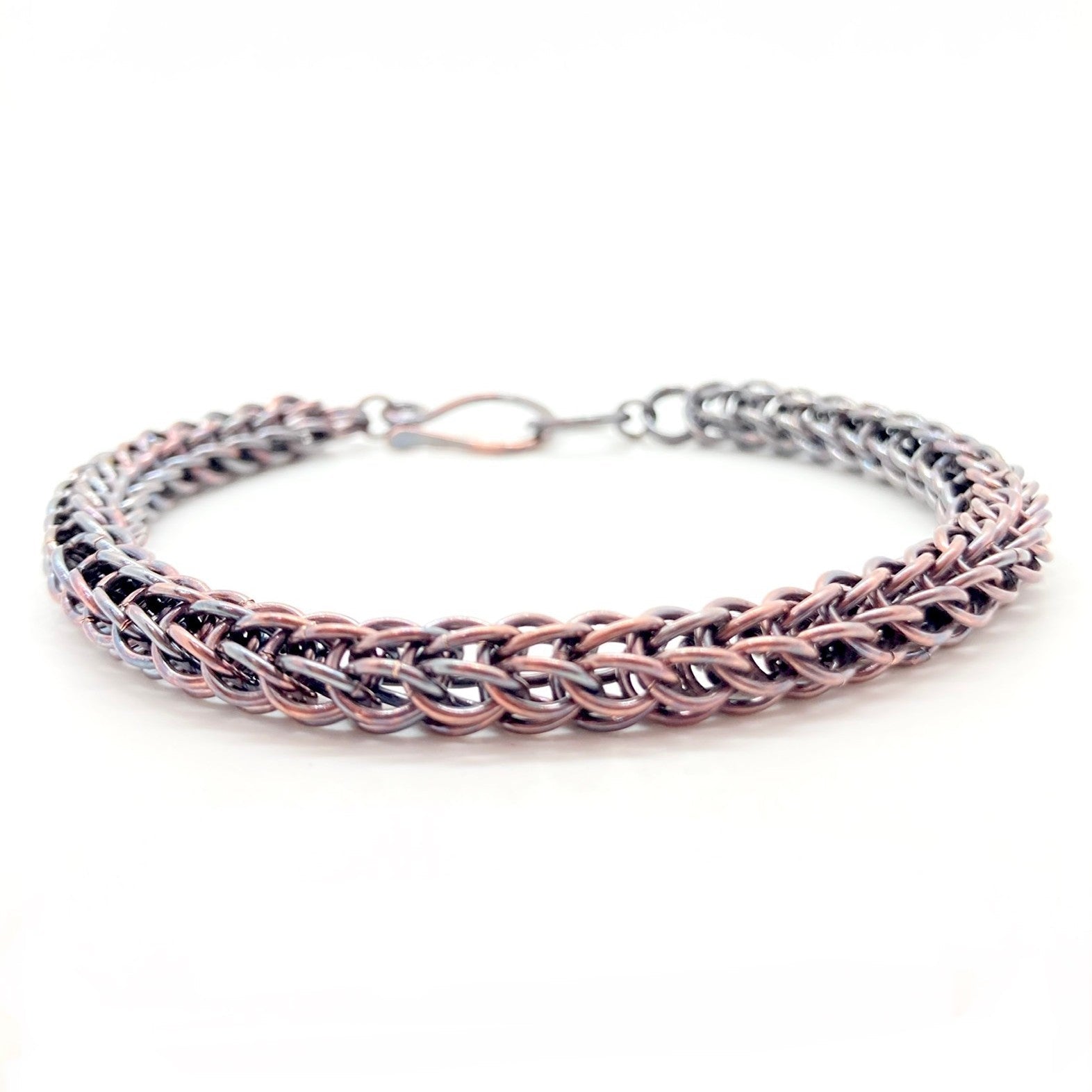 Foxtail Chainmaille Bracelet in Oxidized Copper by Alison Morse at Shirley Shoppe
