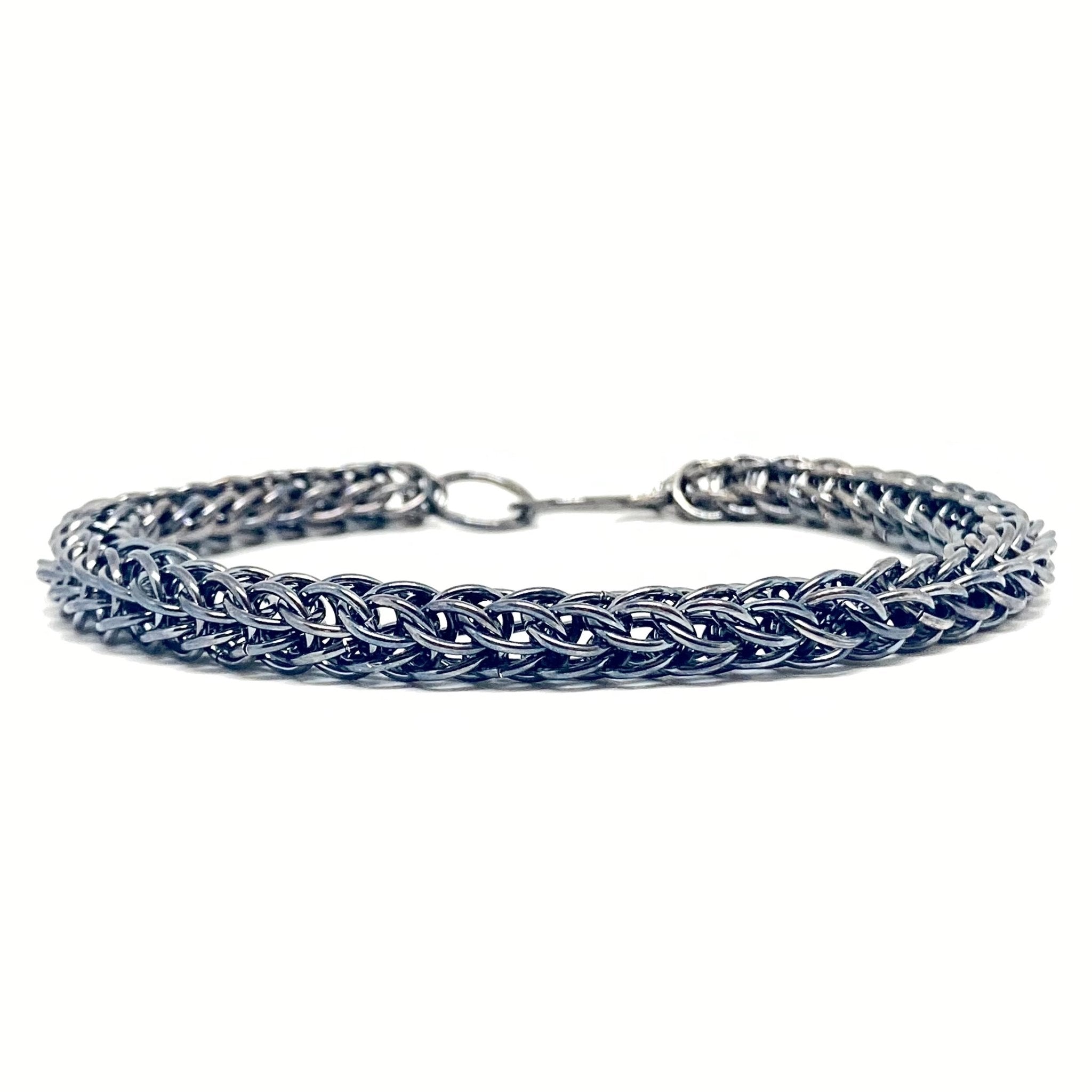Foxtail Chainmaille Bracelet in Oxidized Sterling Silver by Alison Morse at Shirley Shoppe